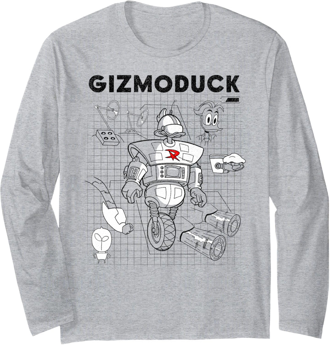 Disney DuckTales Gizmoduck Schematics Langarmshirt
