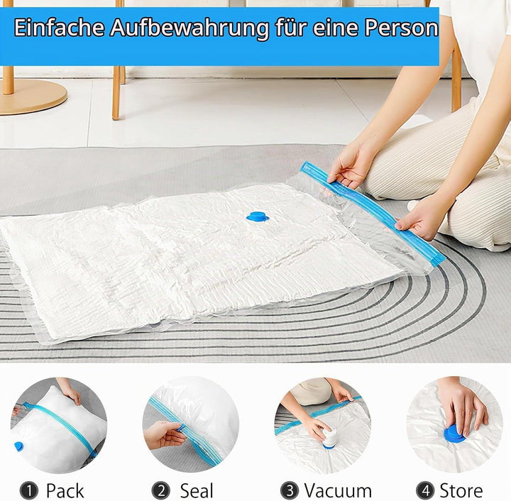 TNSLAND 2 Stück Vakuumbeutel Extra Gross (130x100cm), Reissverschluss, Durchsichtig, PA + PE Materia