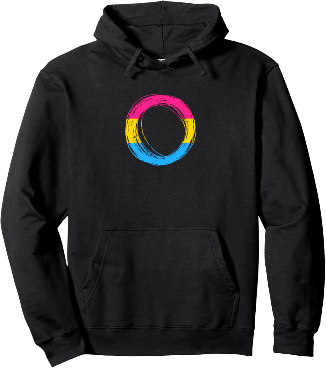 Scribble Circle Pride Flag Colors | Pansexual Pullover Hoodie