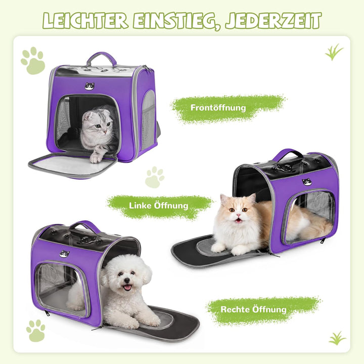 ALLSOPETS Katzenrucksack für Grosse Katzen und Kleine Hunde, Atmungsaktiver Haustieren Rucksack mit