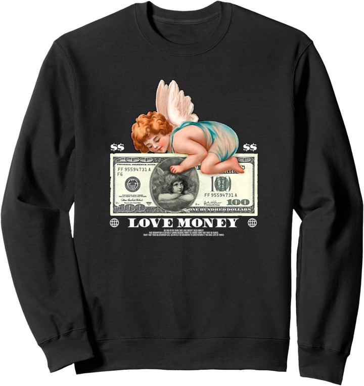 Love Money Angel - Sad Aesthetic Edgy Streetwear Sweatshirt
