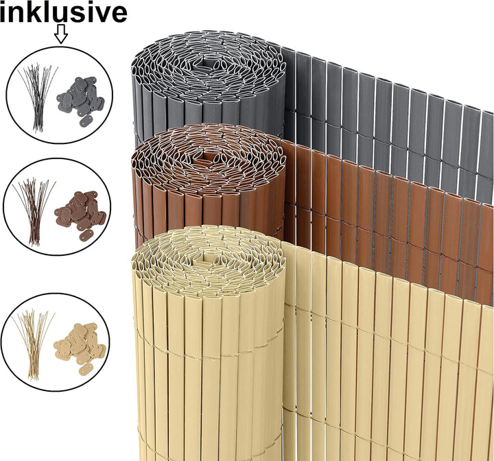 Ribelli® PVC Sichtschutzmatte 140x600 cm – Windschutz &amp; Sichtschutzzaun für Balkon, Garten &amp; Terrass