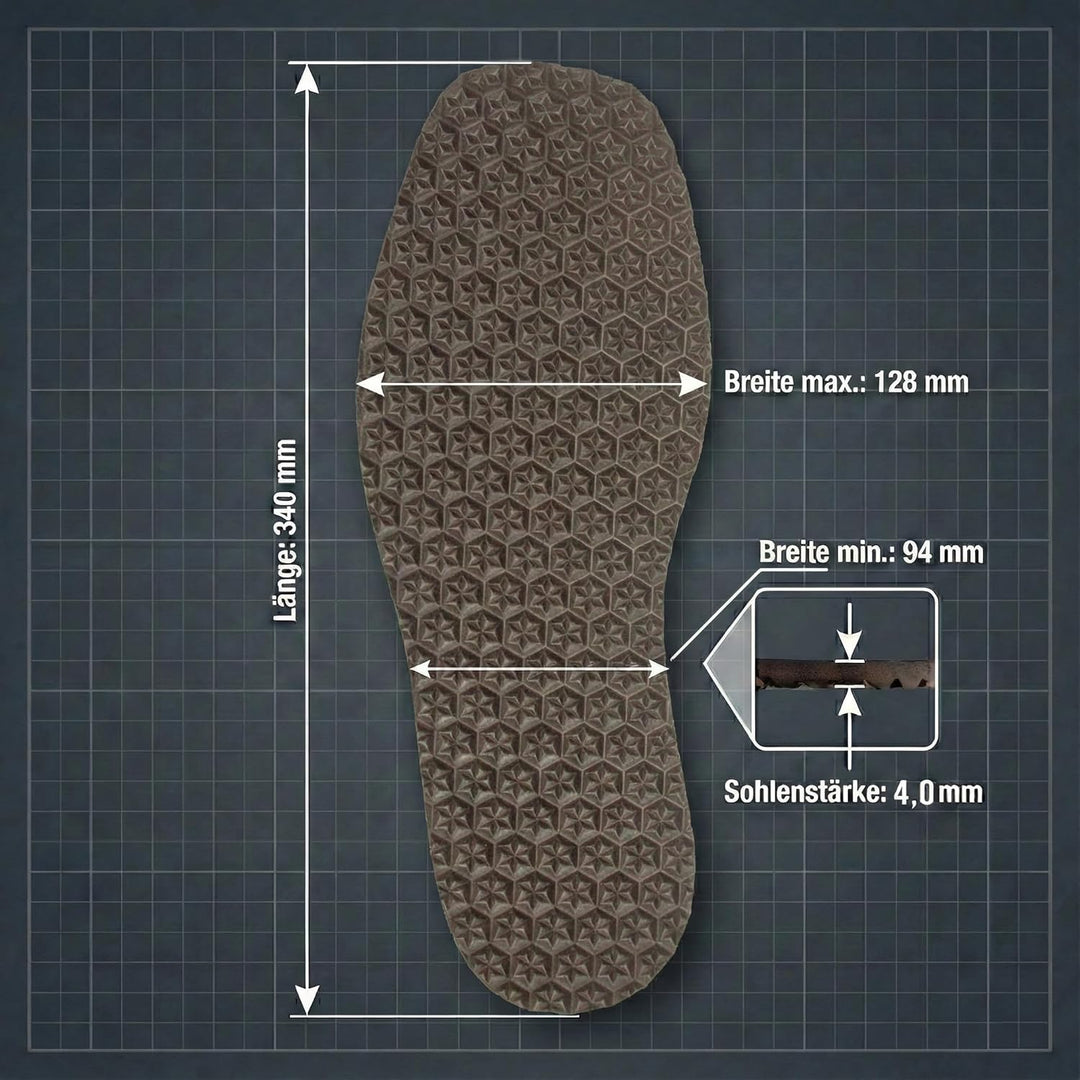 Langlauf Schuhbedarf Schuhreparatur Sohle Brown Star - Zellkautschuk Langsohle - Schuhsohle - Anti R
