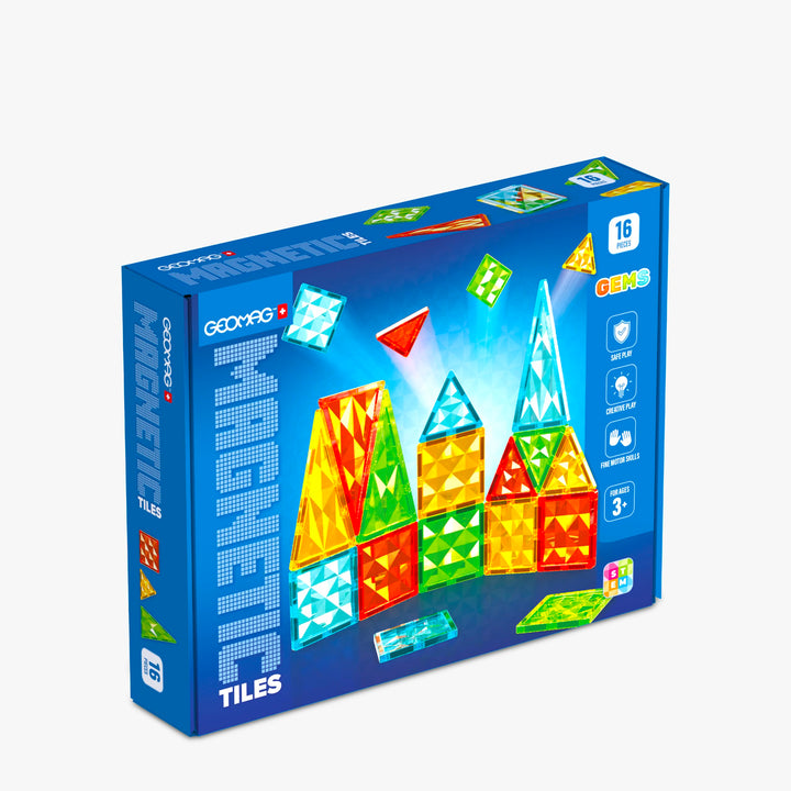 Geomag Magnetic Tiles Gems 16 Fliesen Gemme 16, Fliesen Gemme 16