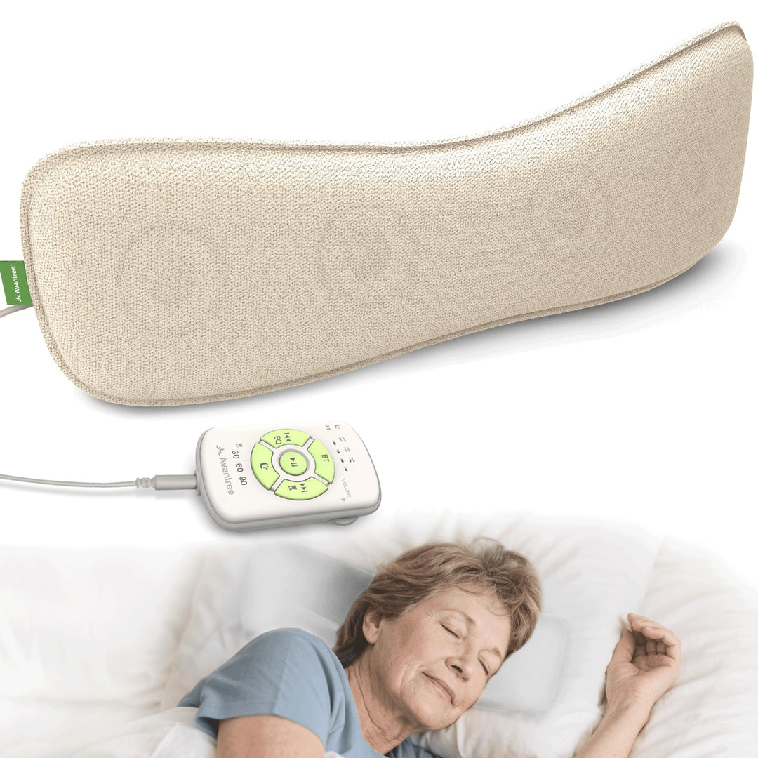 Avantree Slumber 2 – Bluetooth-Kissenlautsprecher mit 4 ultraflachen Lautsprechern, Weisses Rauschen
