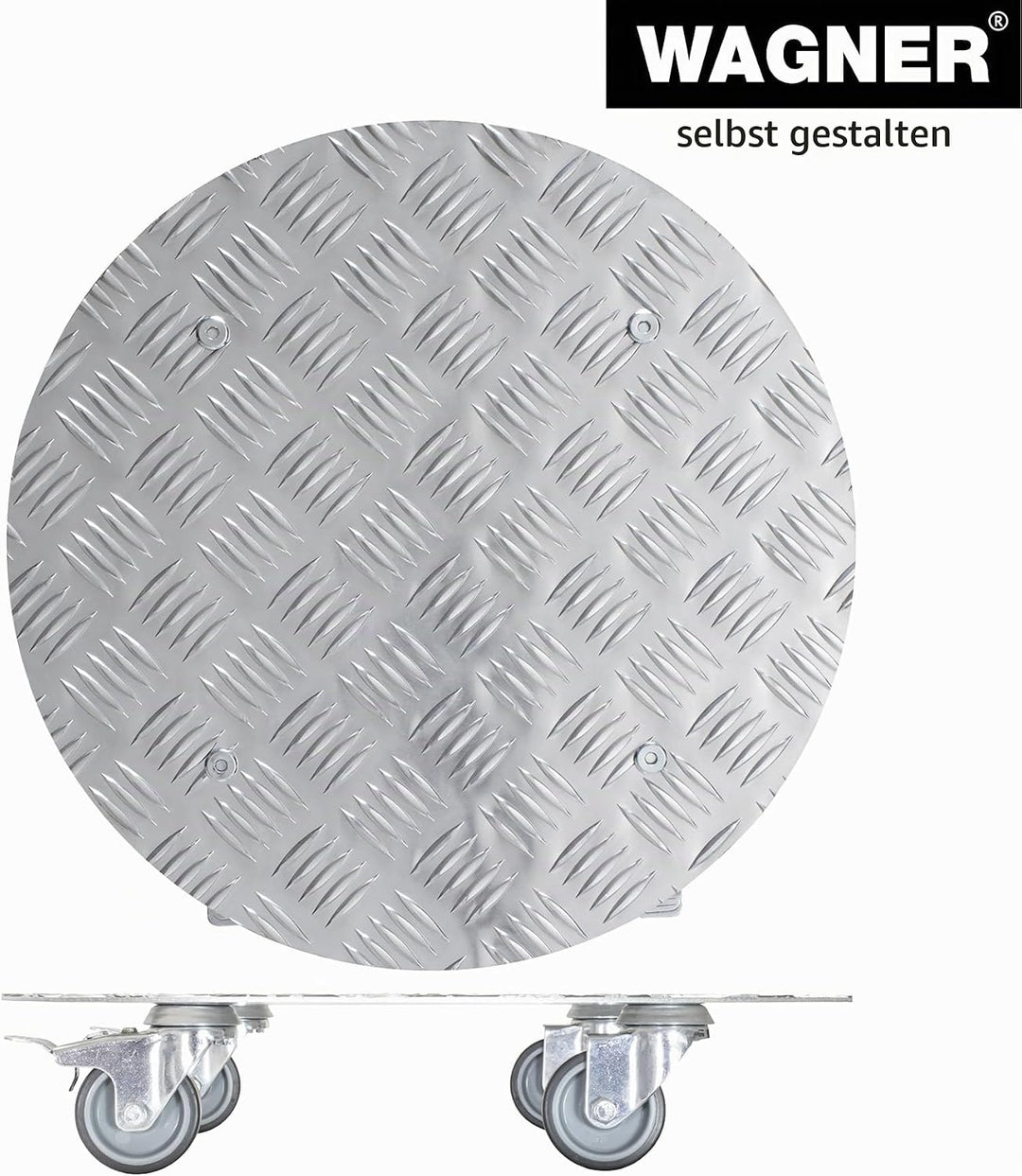 Wagner Pflanzenroller Alaska Ø 38 x 7,5 cm I Blumenroller für Aussenbereich + Innenbereich I Kübelro