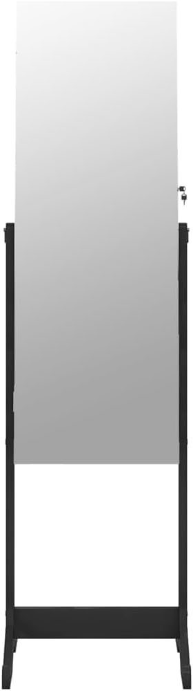 vidaXL Spiegel-Schmuckschrank Freistehend Schwarz 42x38x152 cm, Schwarz