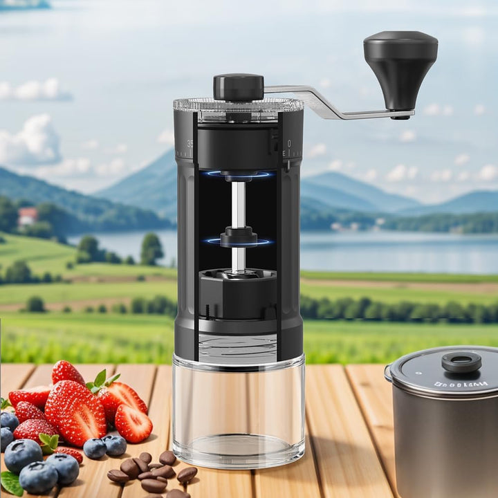 Tragbarer Kaffeemühle Konischer Mahlwerk für Espresso French Press Pour Over Doppellager Äusserer Ei