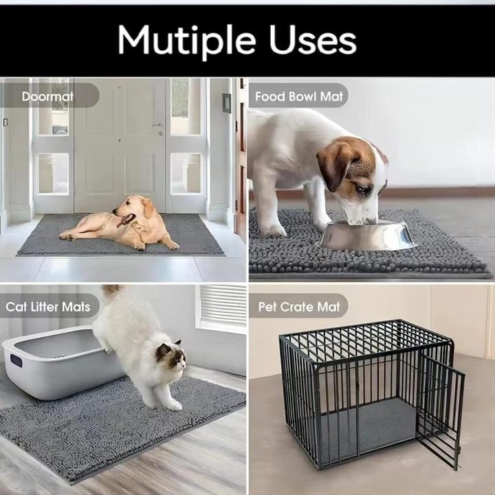 Saugfähige Chenille Fussmatte für den, rutschfeste Badematte, schlammiger Hund, waschbare Matte, sch