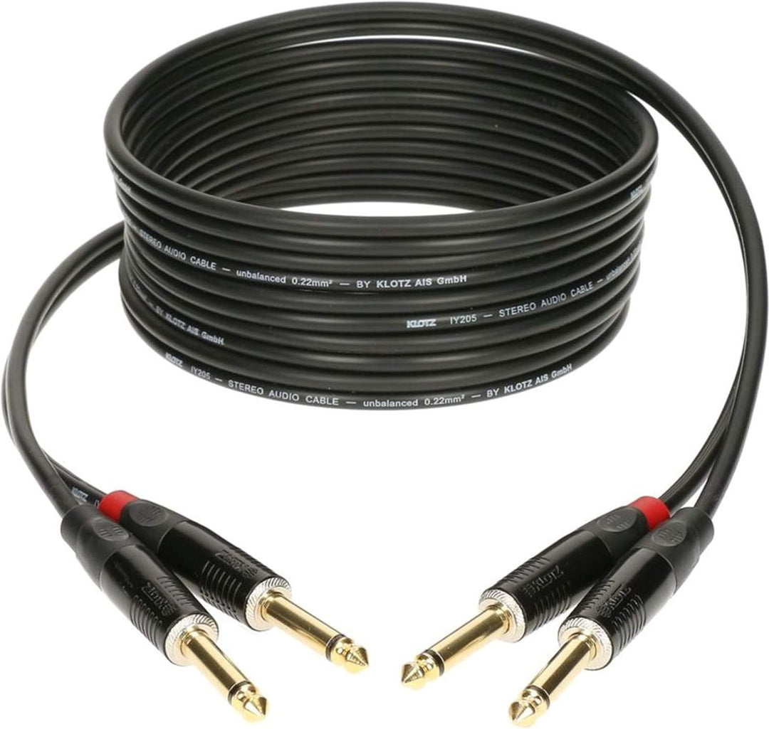 Klotz KMPP0600 Stereo-Tastaturkabel, 6,35 mm gerade auf gerade, 50,8 cm