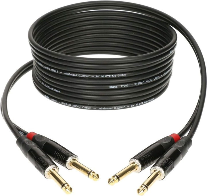 Klotz KMPP0600 Stereo-Tastaturkabel, 6,35 mm gerade auf gerade, 50,8 cm