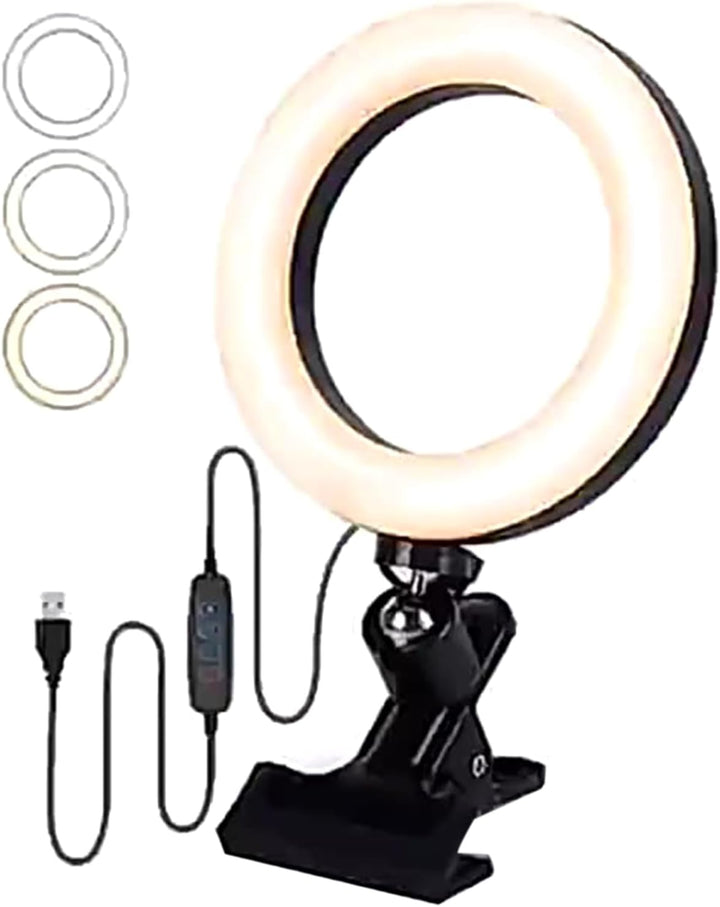 6 Zoll Kompaktes Ring-LED-Selfie-Licht mit Einstellbarer Helligkeit für Make-up-Video-Live-Stream fü