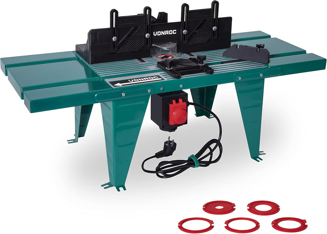 VONROC Frästisch für Oberfräse, Fräsmaschine Metall - Universal für alle Oberfräsen bis 155mm und 18
