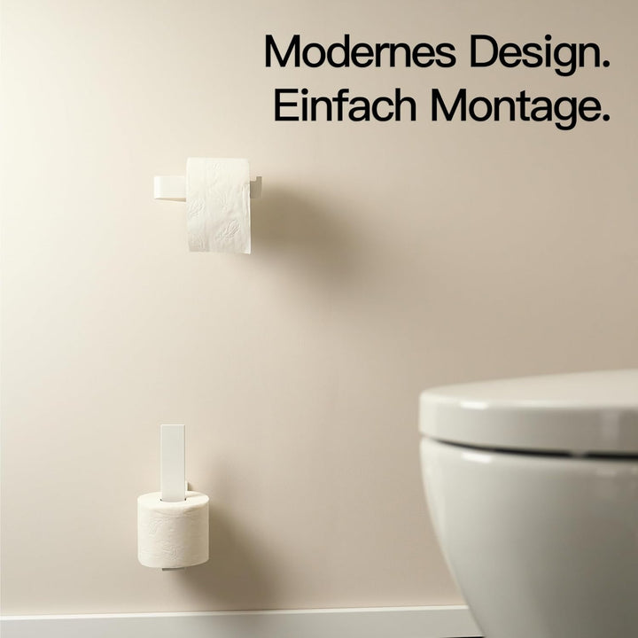 Designfabrik Hamburg Ersatzrollenhalter ohne Bohren | Toilettenpapierhalter selbstklebend für 2 Klor