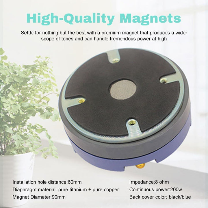 Yctze 200W Tweeter Treble -Kompressionstreiber mit Premium -Magnetmetallkonstruktion für das Zubehör