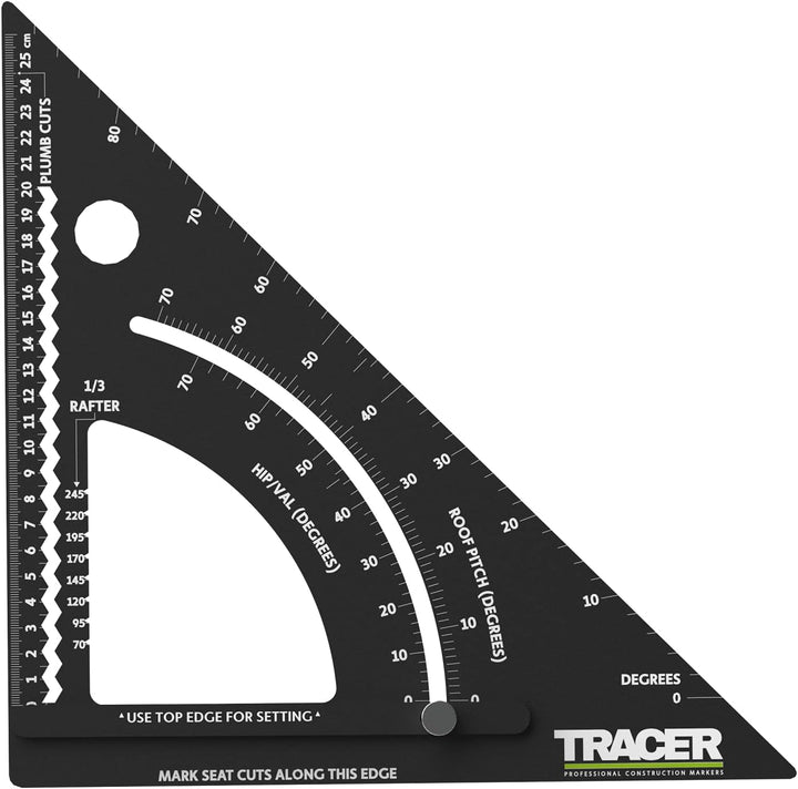 TRACER 12" ProSquare Einstellbares Zimmermannswinkel (Professionelles Vierkantwerkzeug für den Bau m