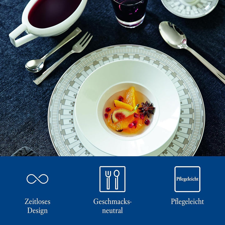Villeroy & Boch – Victor Besteckset 48 tlg. Silber/Platin, Spülmaschinenfest, Rostfrei, Besteck Set