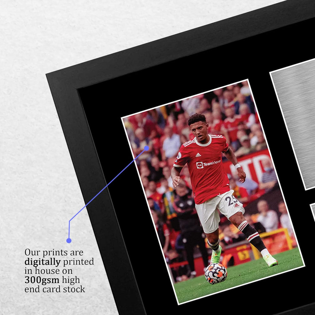 HWC Trading FR A4 Jadon Sancho Gifts Autogramm-Bild für Fussballfans und Fans, gerahmt, A4 (gerahmt)