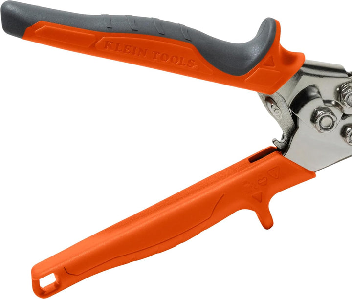 Klein Tools 86520 Crimpzange mit 5 Klingen, für Rohrleitungen, Rohre und Blech, 24 Gauge Stahl, 28 G