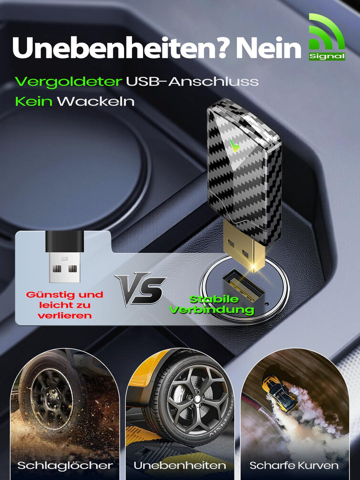 Mini CarPlay Wireless Adapter für Apple CarPlay, Android Auto Adapter für Auto GPS Navigation, Karbo
