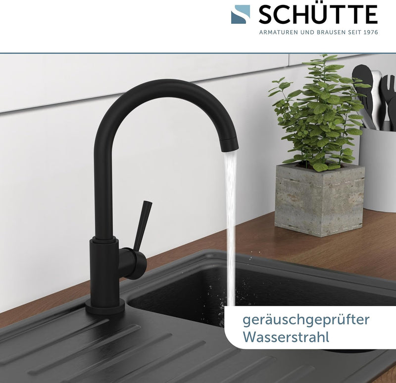 SCHÜTTE 79166 Küchenarmatur Cornwall, 360 Grad schwenkbarer Wasserhahn Küche, Mischbatterie für die