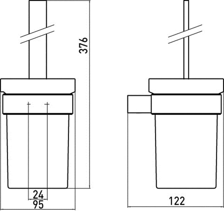 emco LOFT WC-Bürstengarnitur, Toilettenbürste mit Halterung und Griff aus Aluminium und Behälter aus