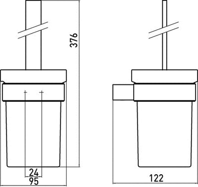 emco LOFT WC-Bürstengarnitur, Toilettenbürste mit Halterung und Griff aus Aluminium und Behälter aus
