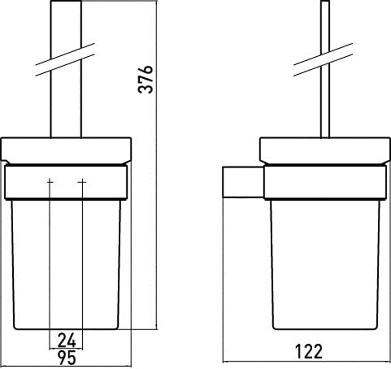 emco LOFT WC-Bürstengarnitur, Toilettenbürste mit Halterung und Griff aus Aluminium und Behälter aus