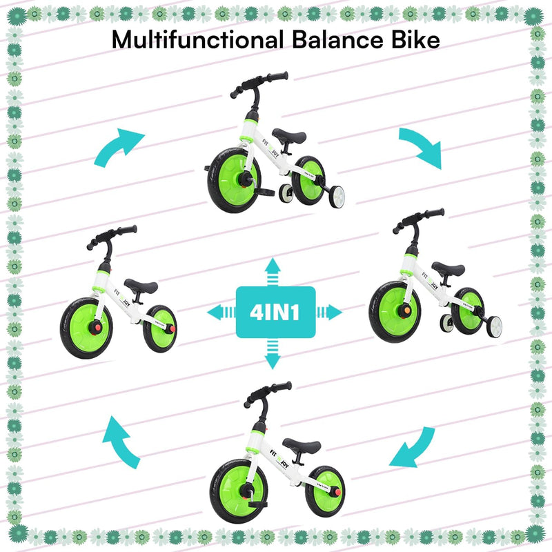 UBRAVOO Kinderfahrrad Fit in Joy, 4-in-1-kinderfahrrad 2 bis 4, Fahrrad mit stützrädern ab 2 Jahre b