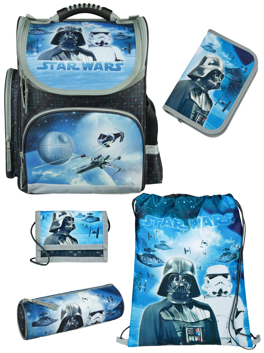 Familando - Schulranzen Set CLOU - 5-teilig mit Federmappe - Star Wars Classic - Ergonomisch, stabil