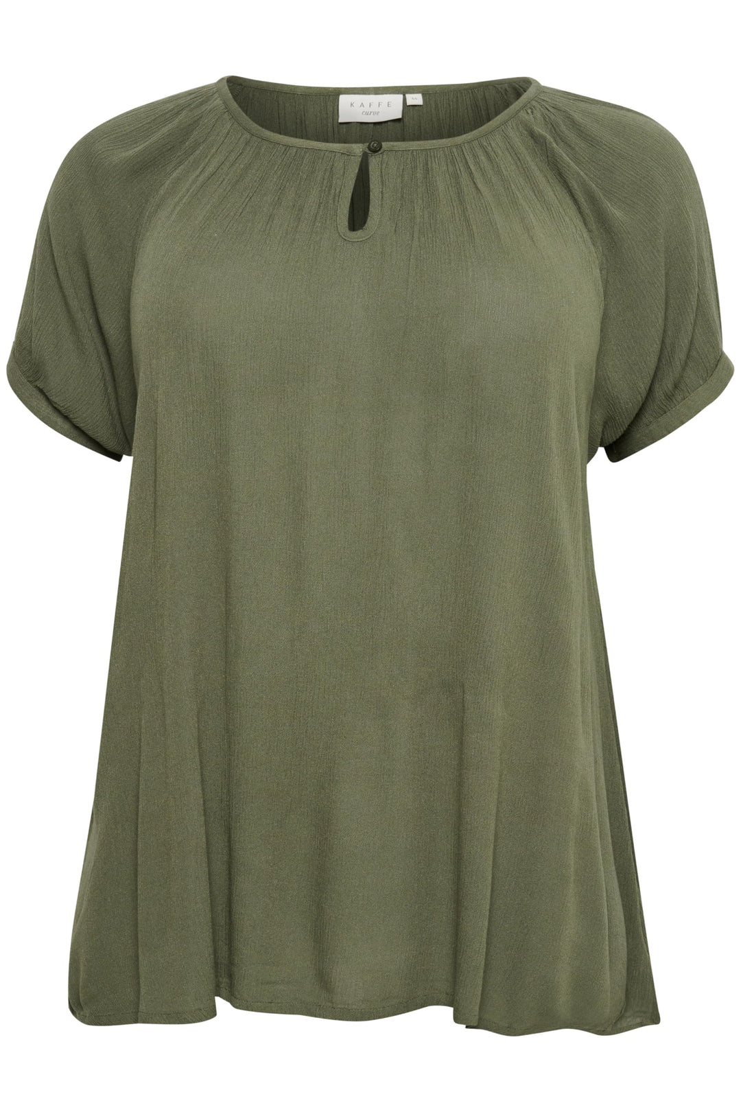 KAFFE CURVE Kurzarm-Bluse KCami Bluse Grosse Grössen Damen Kurzarm Rundhals Plus Size Shirt 44 Grape