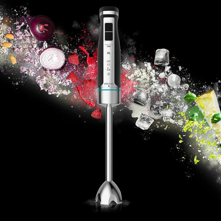 Cecotec Handmixer Stabmixer PowerGear 1500 XL Cream. 1500W Leistung, extra langer Spritzschutzfuss,