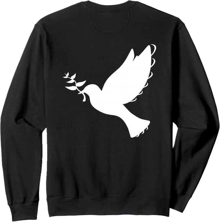 Backprint Friedenstaube mit Ölzweig Friedenszeichen Frieden Sweatshirt