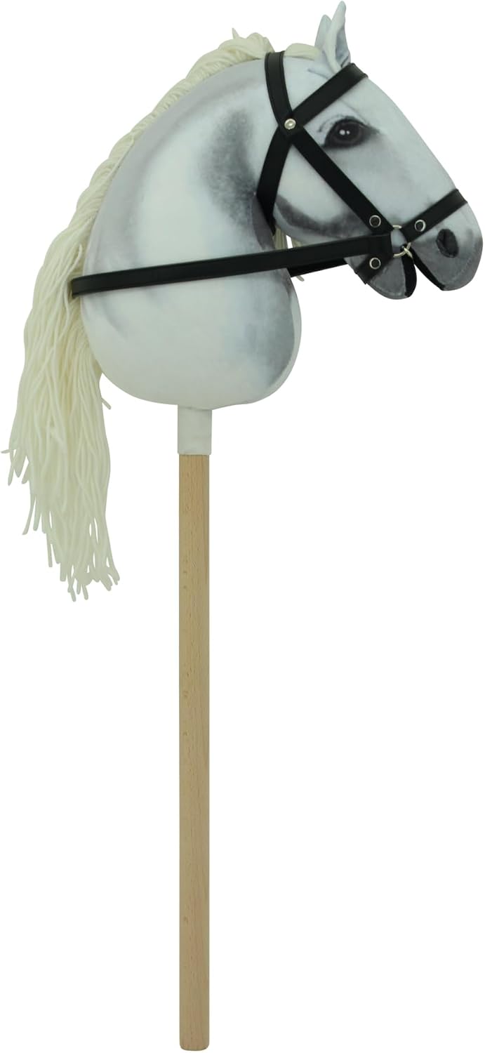 Sweety Toys Hobbyhorse Steckenpferd weiss geeigent für Hobbyhorsing & Transportbeutel Turnbeutel