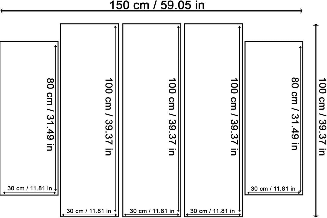 Feeby. Leinwandbild - 5 Teile - Bilder, Wand Bild, Wandbilder, Kunstdruck XXL, 5-Teilig, Typ B, 150x
