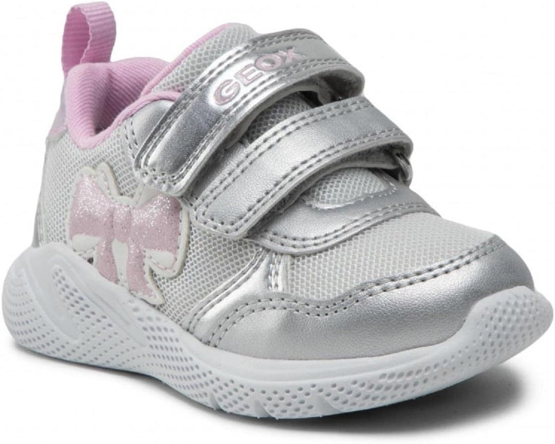 Geox Mädchen B Sprintye Girl A Sneakers 20 EU Silver Pink, 20 EU Silver Pink