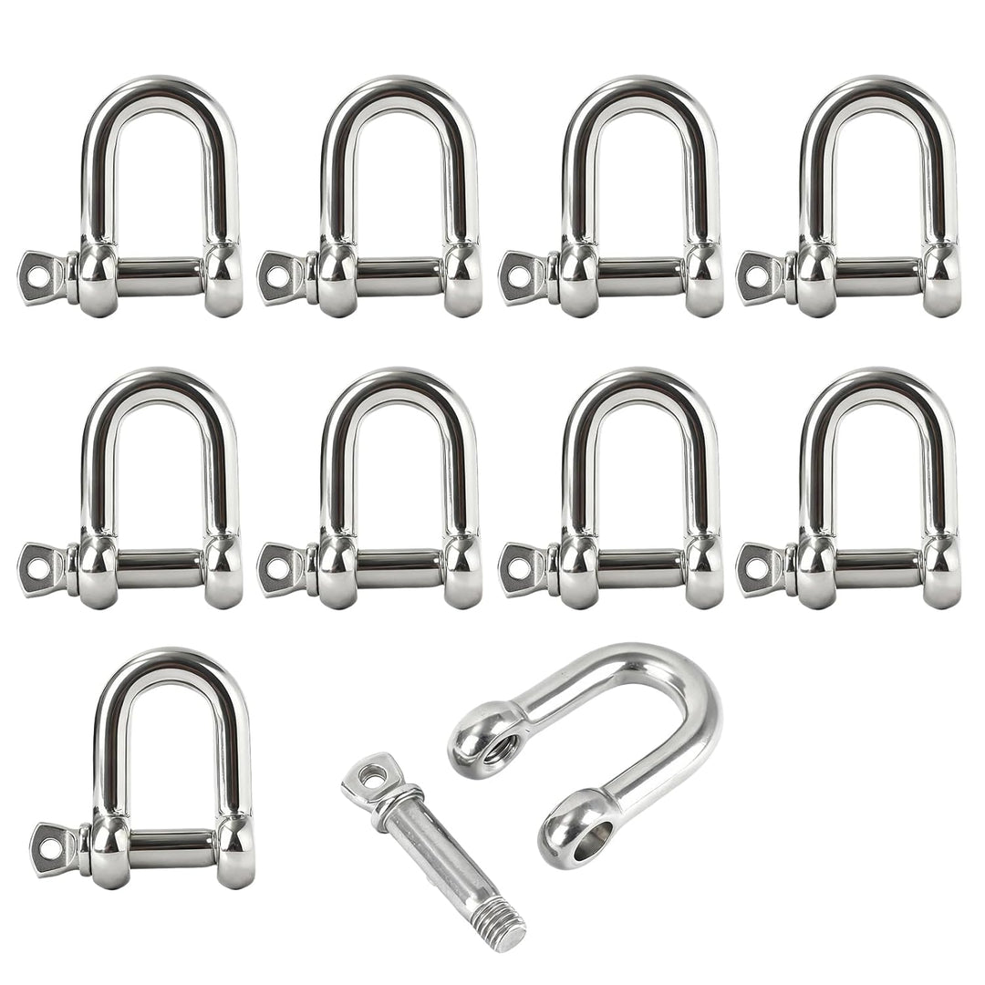 Edelstahl Schäkel Schloss, 10mm D Ring Schraube Bogen Anker für Marine Boot, Ketten Schäkel mit Pin