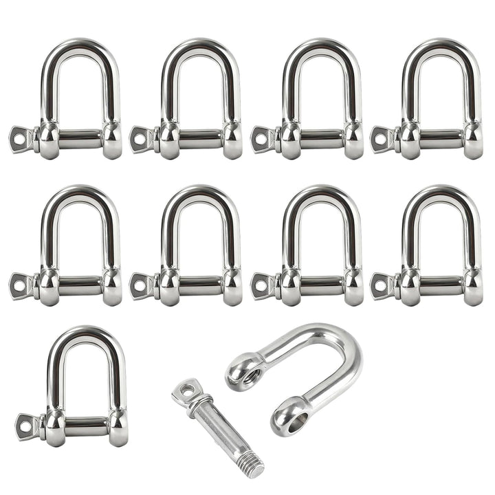 Edelstahl Schäkel Schloss, 10mm D Ring Schraube Bogen Anker für Marine Boot, Ketten Schäkel mit Pin