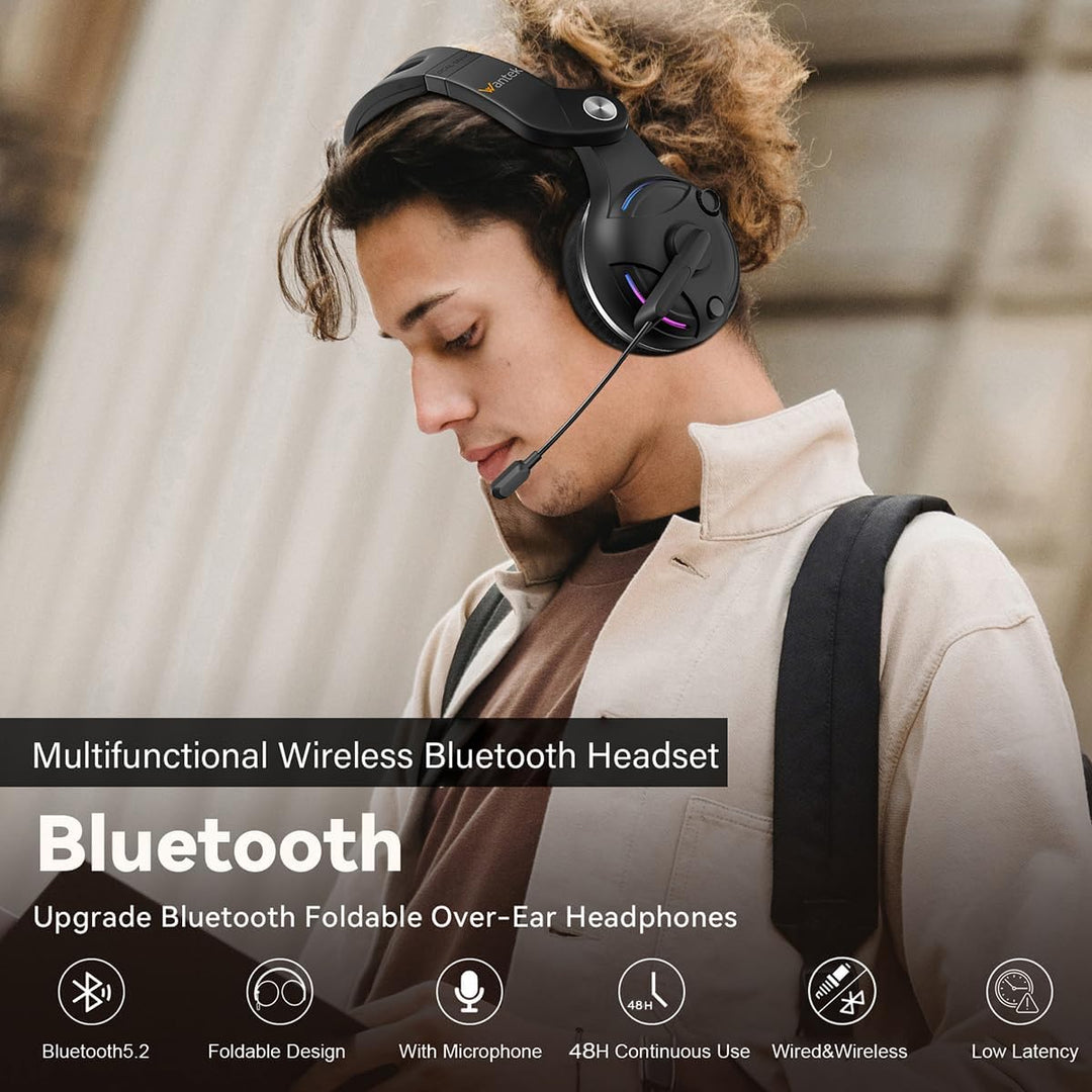 Wantek Bluetooth Kopfhörer,Hybrid Active Geräuschisolierung,Individuelle Modi,3D Audio Sound,48h Akk