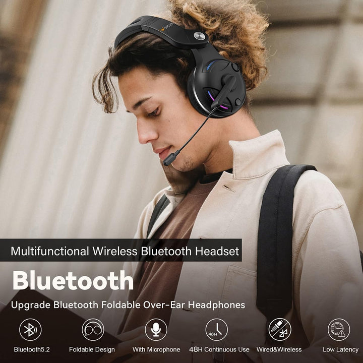 Wantek Bluetooth Kopfhörer,Hybrid Active Geräuschisolierung,Individuelle Modi,3D Audio Sound,48h Akk