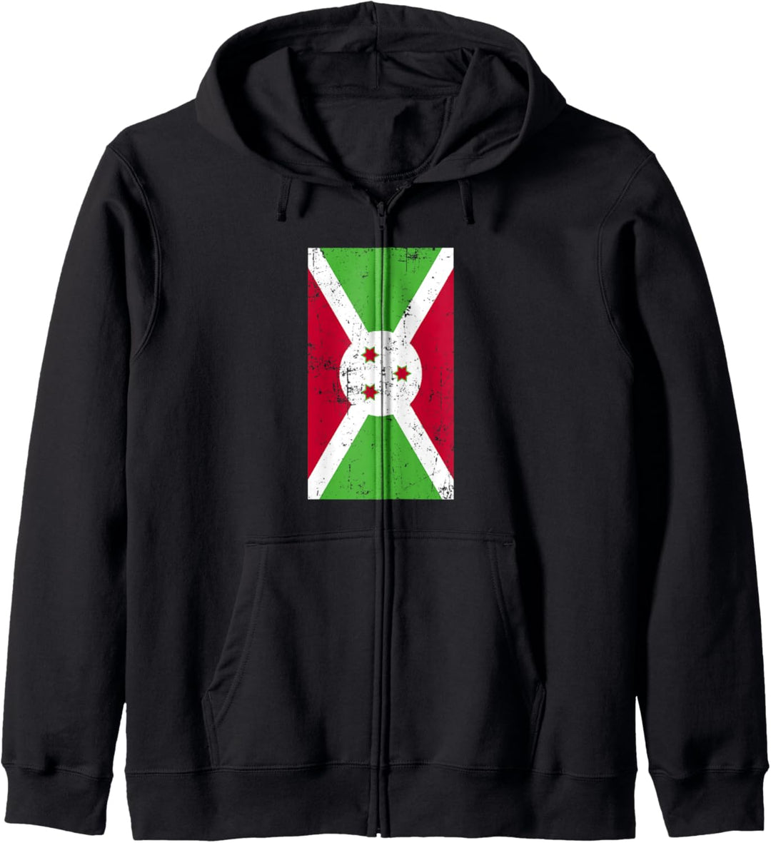Republic of Burundi East Africa Gitega Distressed Flag Kapuzenjacke