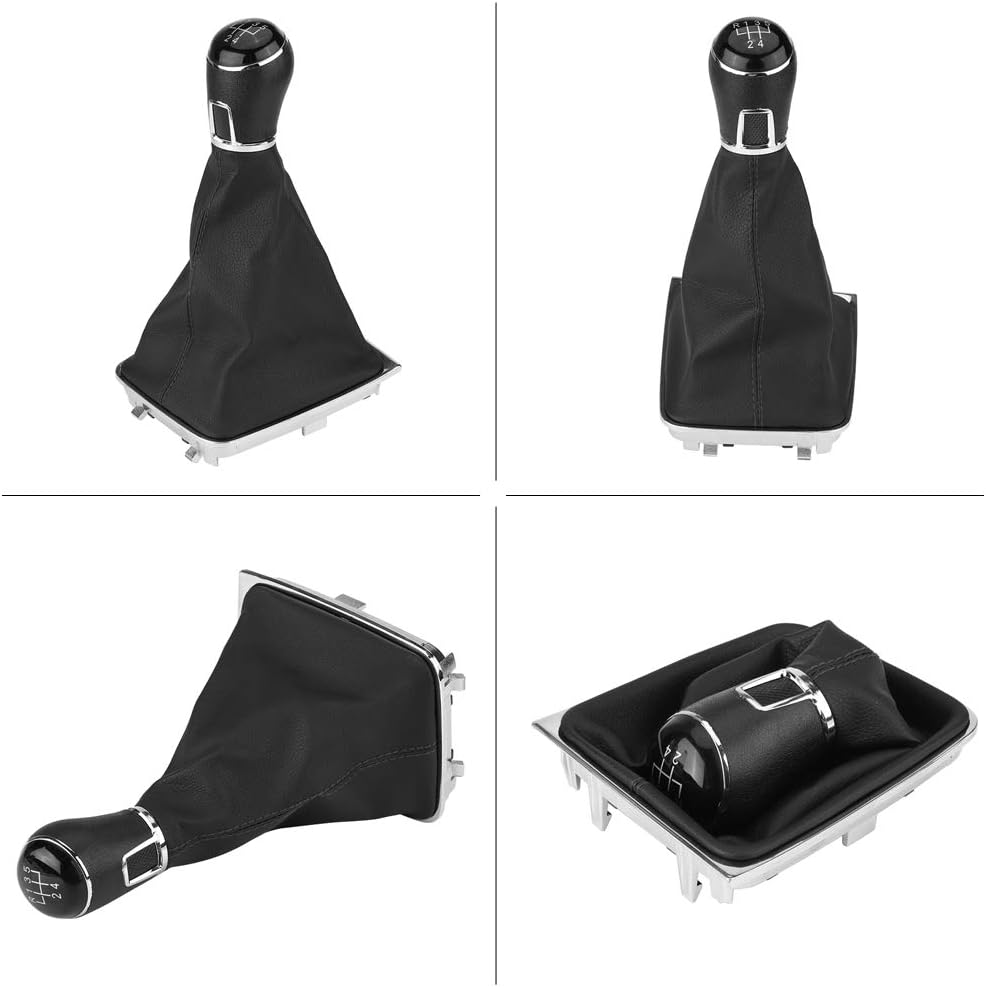 Schaltknauf, Yosoo 5-Gang Auto Schaltknauf + Gamasche Kofferraumabdeckung Ersatz für 7 MK7 2013-2018