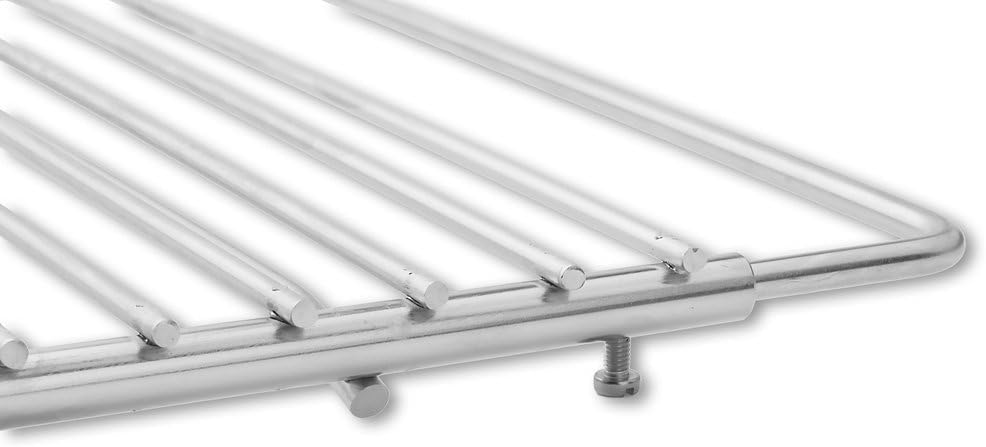 DEOS Edelstahl Grillrost Verstellbar 50-60 x 30 cm - Flexibler Rost für Kamine &amp; Feuerschale - Einst