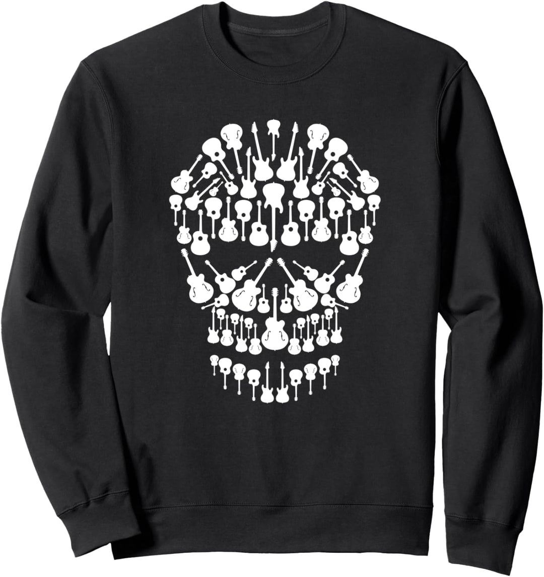 Gitarre Totenkopf aus verschiedenen Gitarren - Gitarristen Sweatshirt