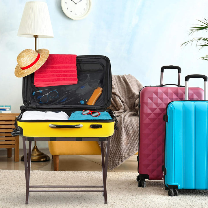 Relaxdays Kofferständer klappbar, Holz Gepäckablage, HBT: 54,5 x 66 x 44 cm, Kofferhocker für Hotel