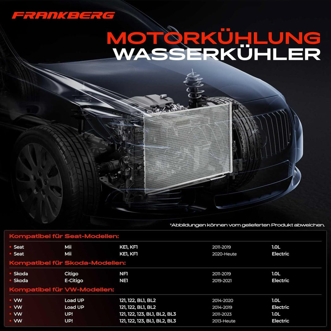 Frankberg Kühler Wasserkühler Motorkühler Schaltgetriebe Kompatibel mit Mii KE1 KF1 1.0L Electric 20