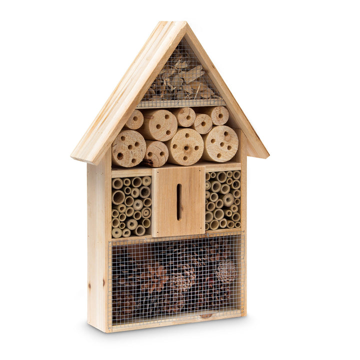 Relaxdays Insektenhotel HBT 48 x 31 x 10 cm Bienenhotel aus Naturmaterialien als Unterschlupf für Kä