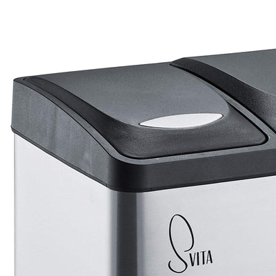 SVITA TC3X8 Küchen-Eimer 24 Liter 3X 8L Edelstahl dreifach Abfalleimer 3er-Mülleimer Mülltrennung Tr