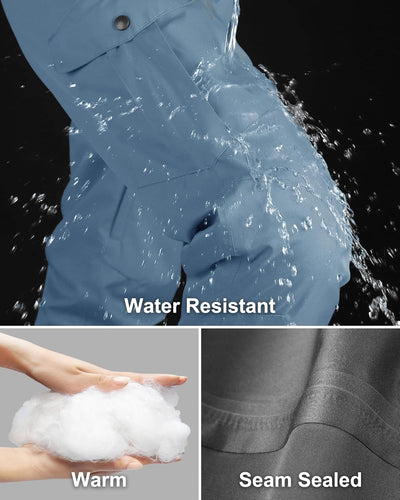 33,000ft Damen Skihose Outdoorhose Wasserdicht Winddichte Softshellhose Warme Gefütterte Thermohose