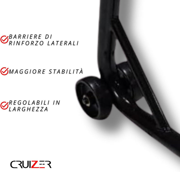 Cruizer Universal-Motorradständer für hinten, Kegel verstellbar, mit Schieber, Schwarz